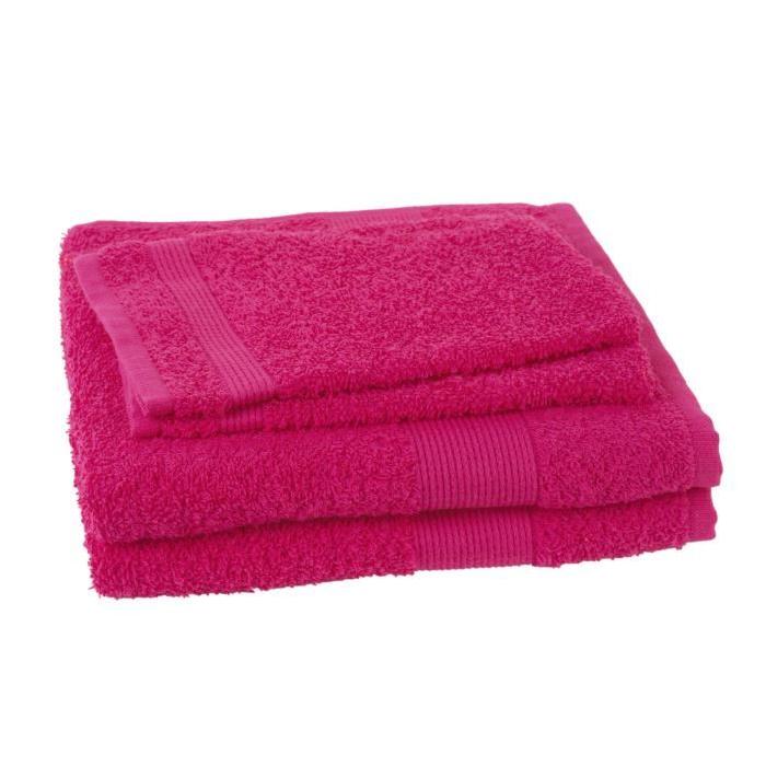 JULES CLARYSSE Lot de 2 serviettes + 2 gants de toilette Viva - Rose