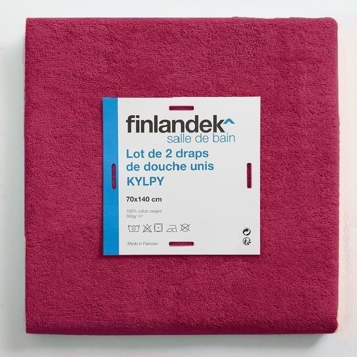 FINLANDEK Set de 2 Draps de douche KYLPY 70x140 cm framboise