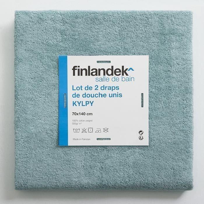 FINLANDEK Set de 2 Draps de douche KYLPY 70x140 cm vert de gris