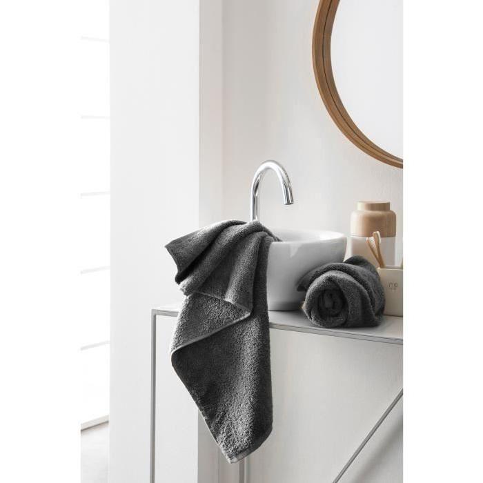 FINLANDEK Set de 2 Serviettes de toilette KYLPY 50x100 cm noir