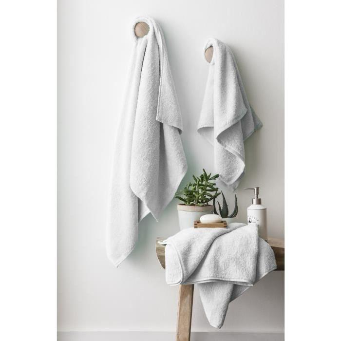 FINLANDEK Set de 2 Draps de douche 70x140 cm + 1 serviette de toilette 50x100 cm KYLPY blanc