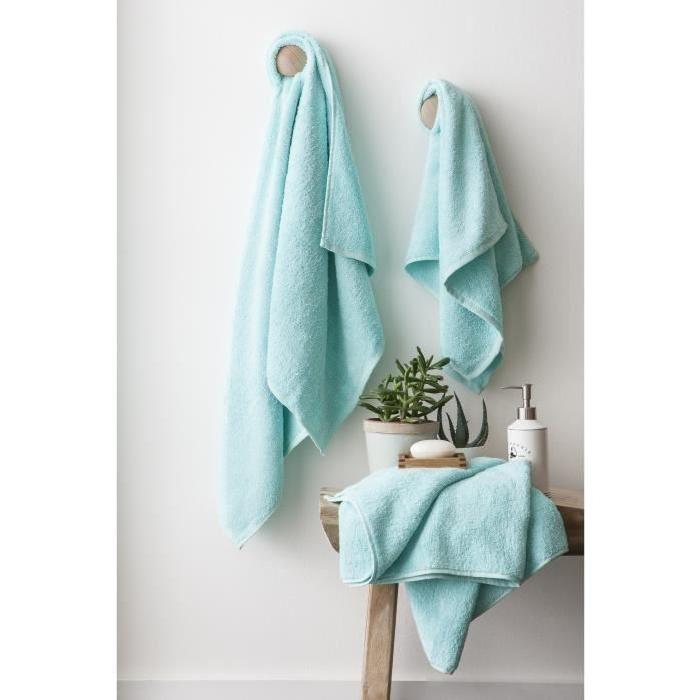 FINLANDEK Set de 2 Draps de douche 70x140 cm + 1 serviette de toilette 50x100 cm KYLPY vert menthe