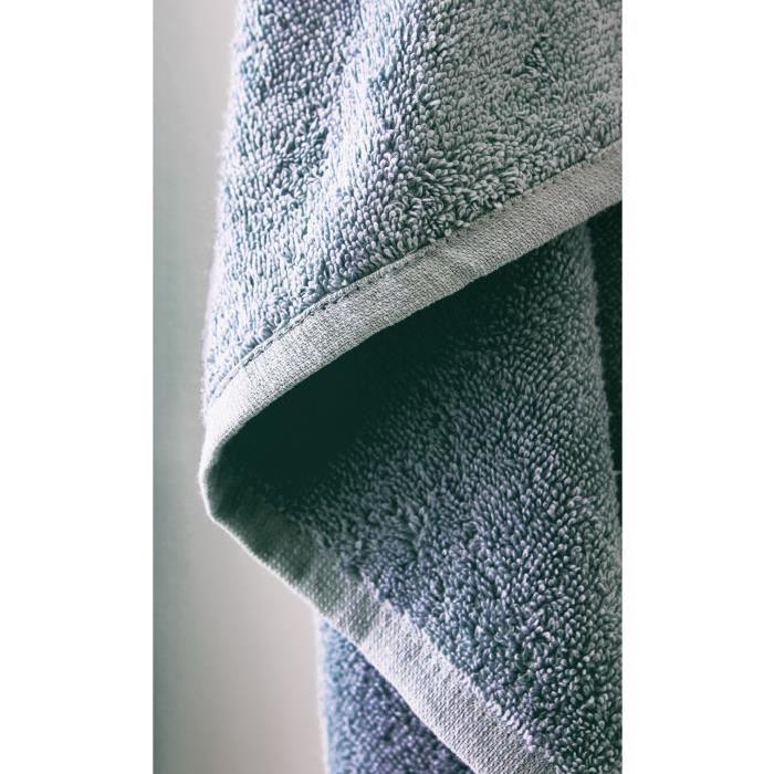 FINLANDEK Set de 2 Draps de douche 70x140 cm + 1 serviette de toilette 50x100 cm KYLPY vert de gris