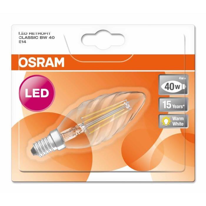 OSRAM Ampoule filament LED E14 4 W équivalent a 40 W blanc chaud