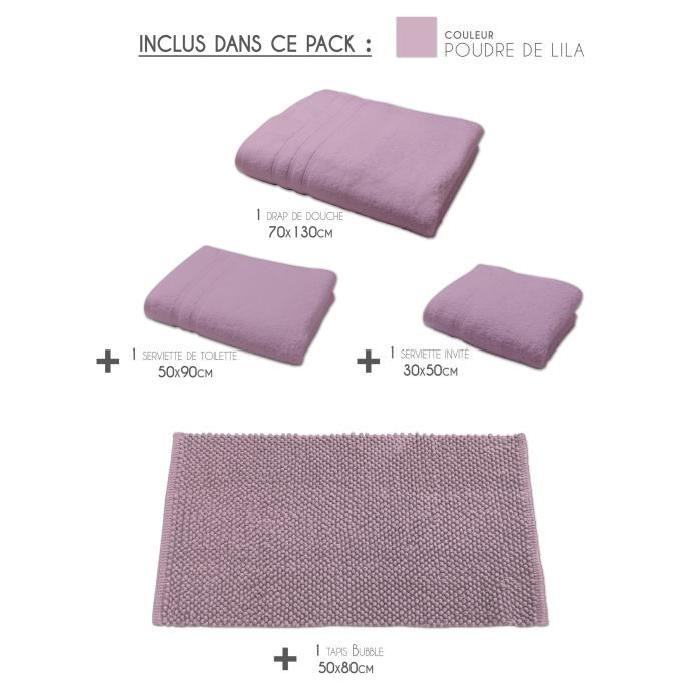 TODAY Pack Salle de bain lot d'éponges poudre de lila