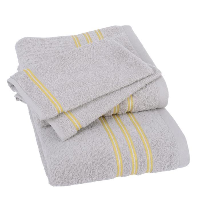 JULES CLARYSSE Lot de 1 drap 70x140 cm + 1 serviette 50x100 cm + 2 gants 15x21 cm Nima sable