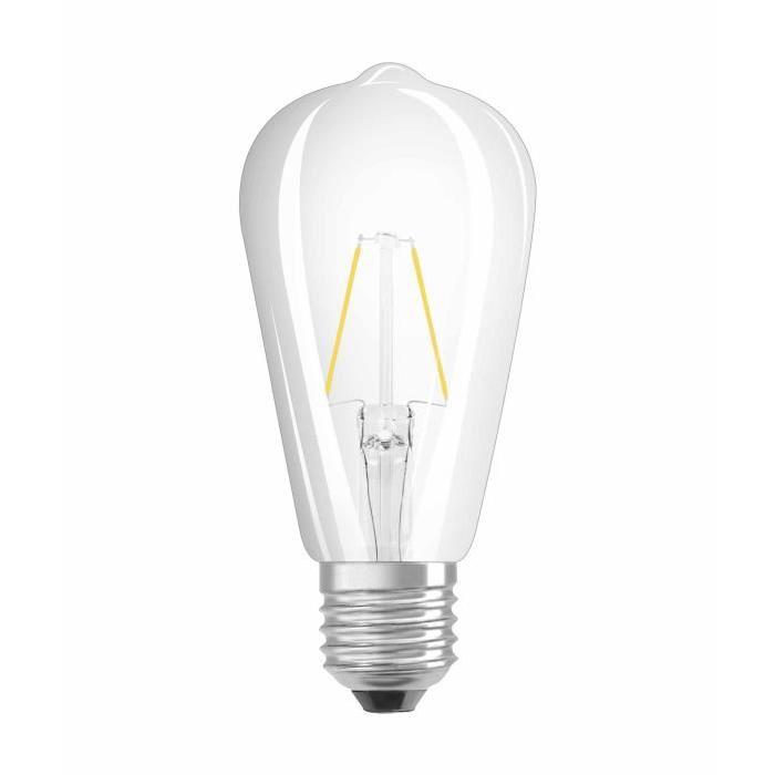 OSRAM Ampoule filament LED E27 2 W équivalent a 25 W blanc chaud