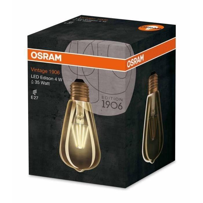 OSRAM Ampoule LED Vintage Edition 1906 E27 4 W équivalent a 35 W blanc chaud