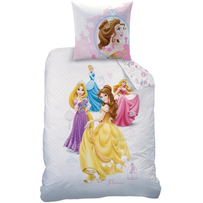 PRINCESSES Parure de Couette enfant Coton 140 x 200 cm