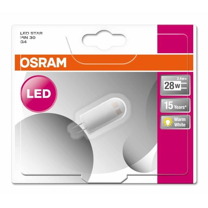 OSRAM Ampoule LED G4 2 W équivalent a 28 W blanc chaud