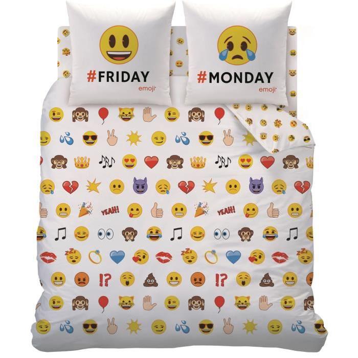 EMOJI EMOTIONS Parure de Couette 220 x 240 cm