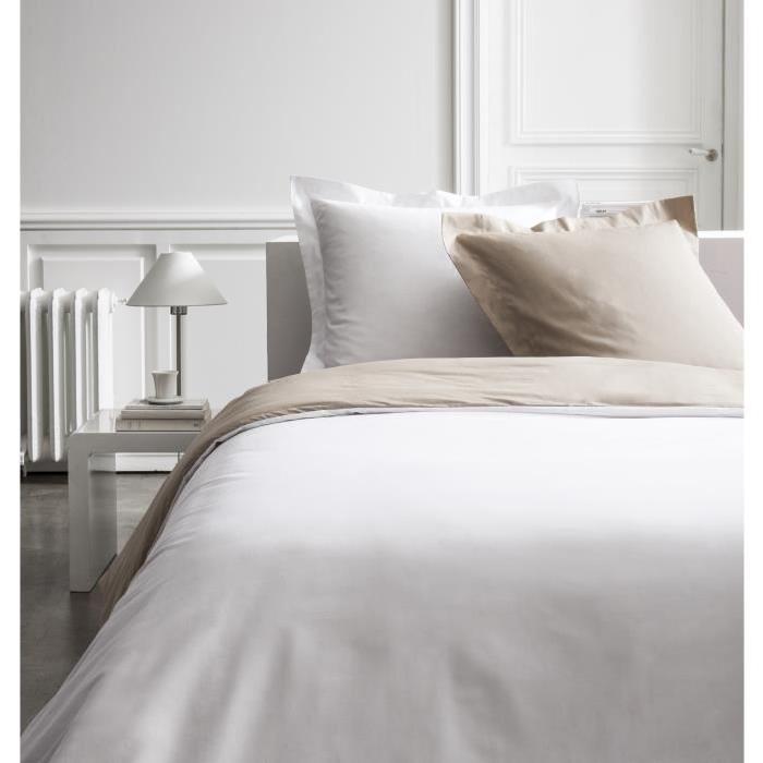 TODAY PREMIUM Housse de couette percale bicolore - 1 housse de couette 220x240 cm mastic et chantilly