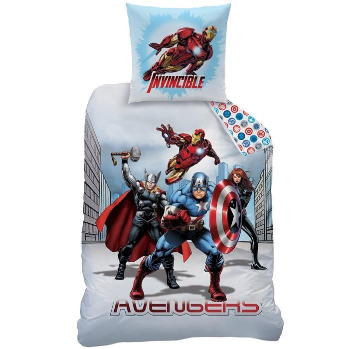 AVENGERS CITY Parure de Couette Coton 140 x 200 cm