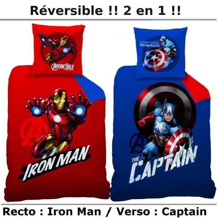 AVENGERS MISSION Parure de Couette Coton 140 x 200 cm