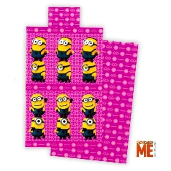 LES MINIONS Parure de couette - 1 housse de couette 140x200 cm + 1 taie d'oreiller 60x70 cm rose