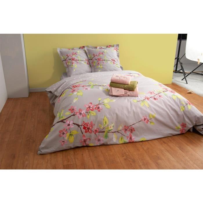 FINLANDEK Parure de couette Romance - 1 Housse de couette 200 x 200 cm + 2 Taies d'oreillers 63 x 63 cm