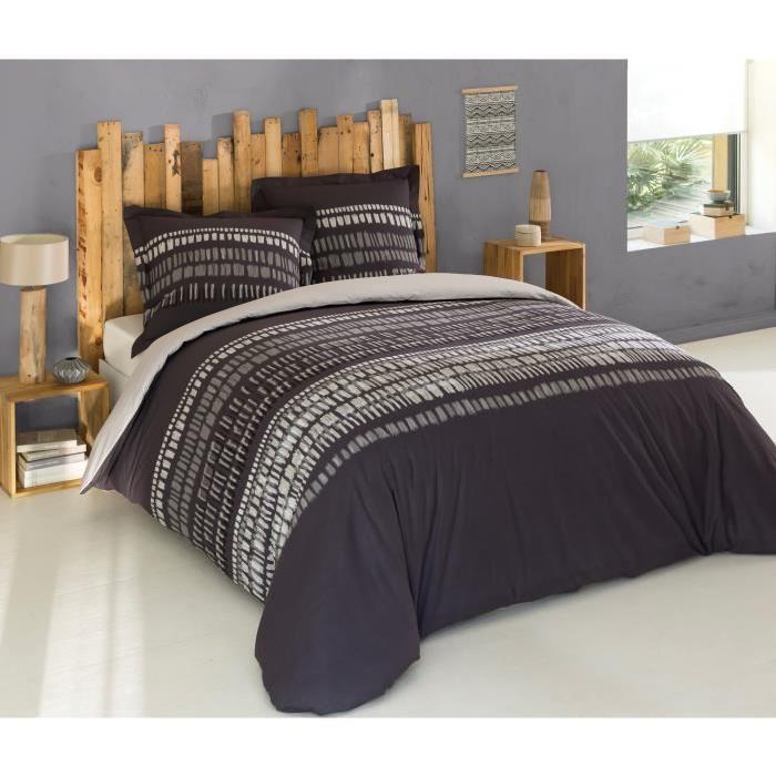 VISION Parure de couette 100% Coton OSCAR Gris Anthracite 200x200cm