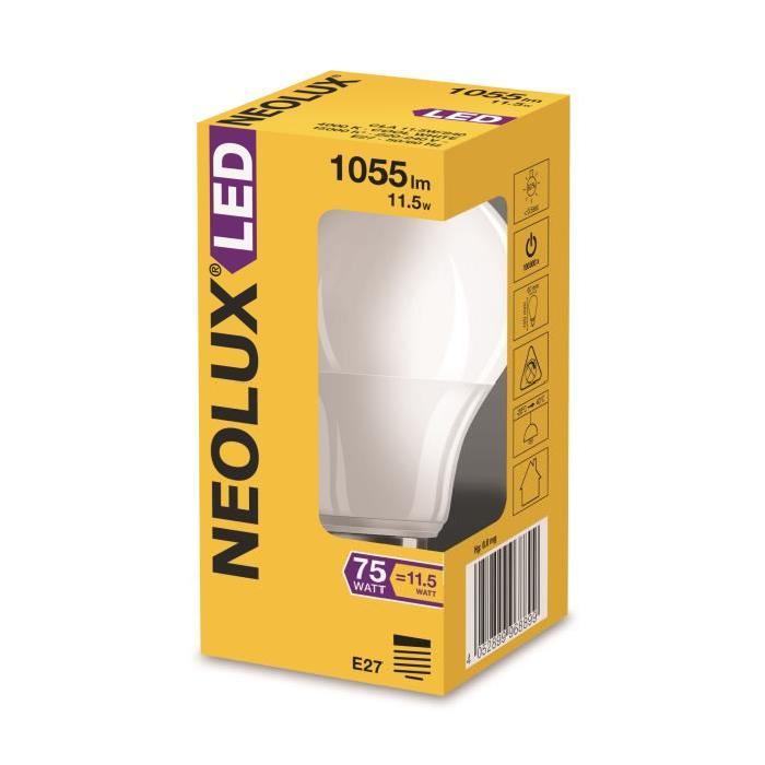 NEOLUX Ampoule LED E27 standard dépolie 11,5 W équivalent a 75 W blanc froid