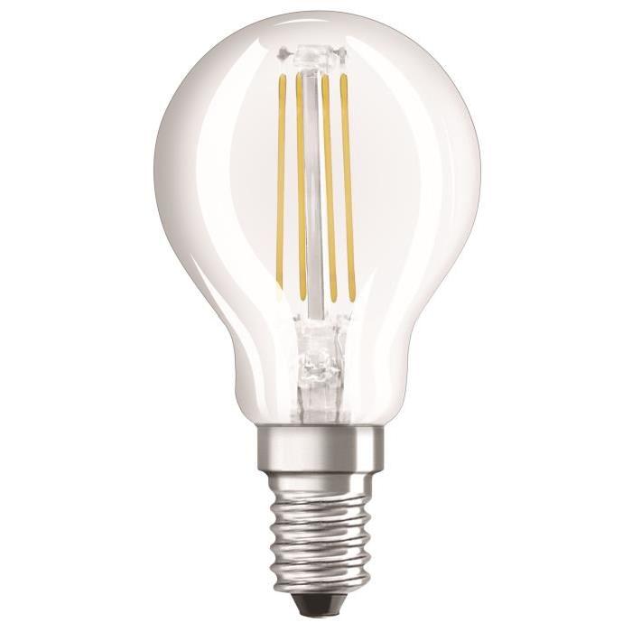 NEOLUX Ampoule LED E14 sphérique claire 4 W équivalent a 40 W blanc chaud