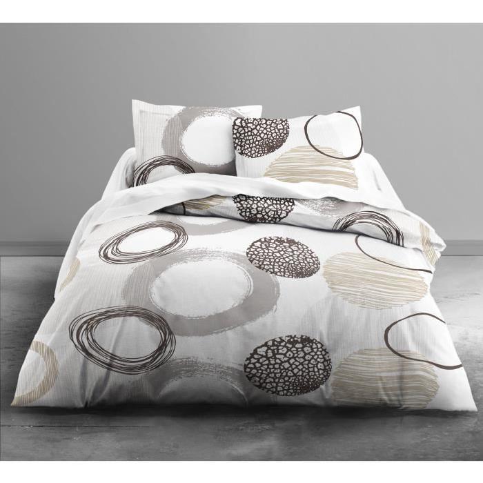 TODAY Parure de couette Mawira Spirit 100% coton - 1 housse de couette 220x240 cm + 2 taies d'oreillers 63x63 cm