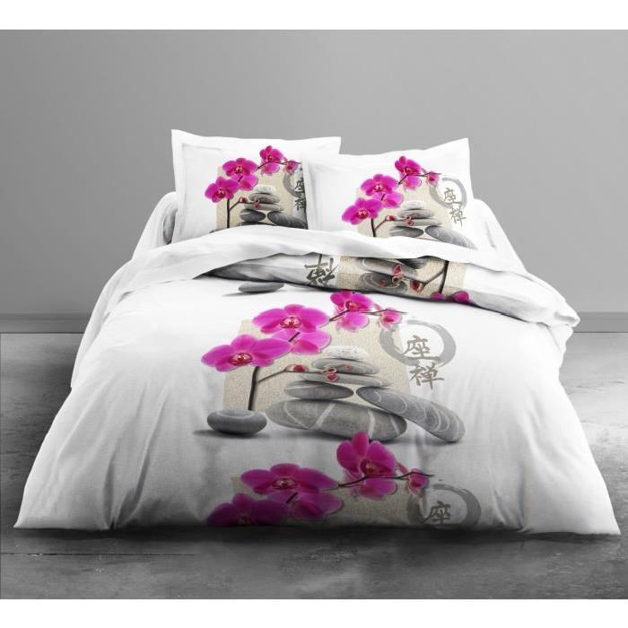 TODAY Parure de couette Only CORELLIA - 1 housse de couette 220x240 cm + 2 2 taies d'oreillers 63x63 cm blanc et fuchsia