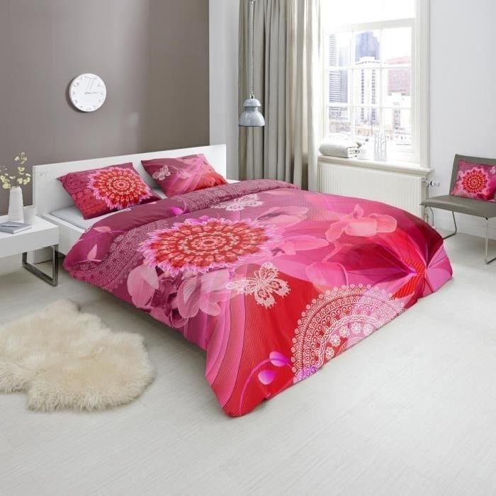 HIP Parure de couette Myrna 100% satin de coton - 1 housse de couette 200x200 cm + 2 taies d'oreillers d'oreillers 60x70 cm