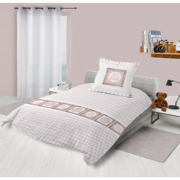 SOLEIL D'OCRE Parure Microfibre DREAM 140x200cm - Rose