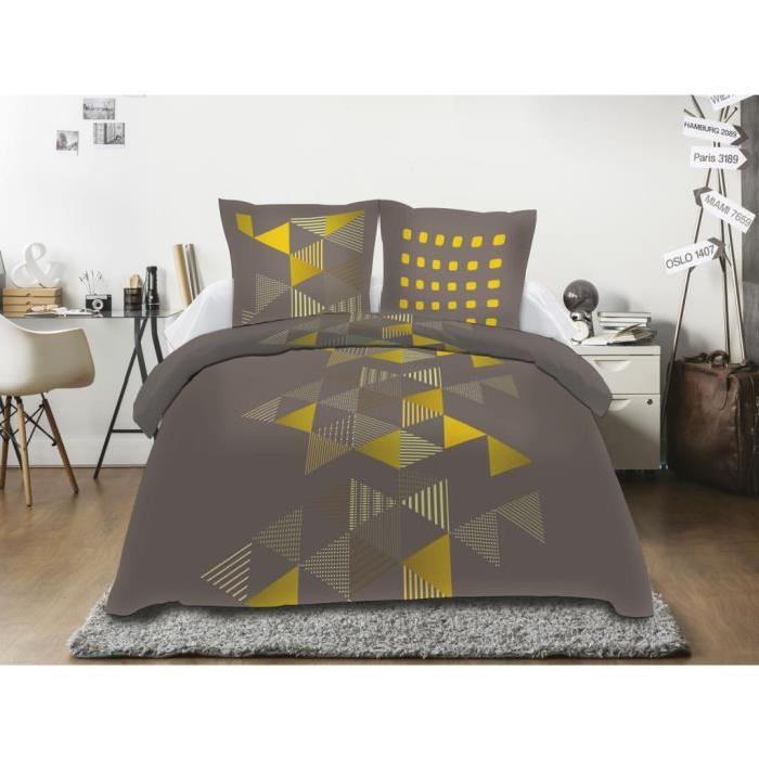 SOLEIL D'OCRE Parure Microfibre STOCKHOLM 220x240cm - Moka