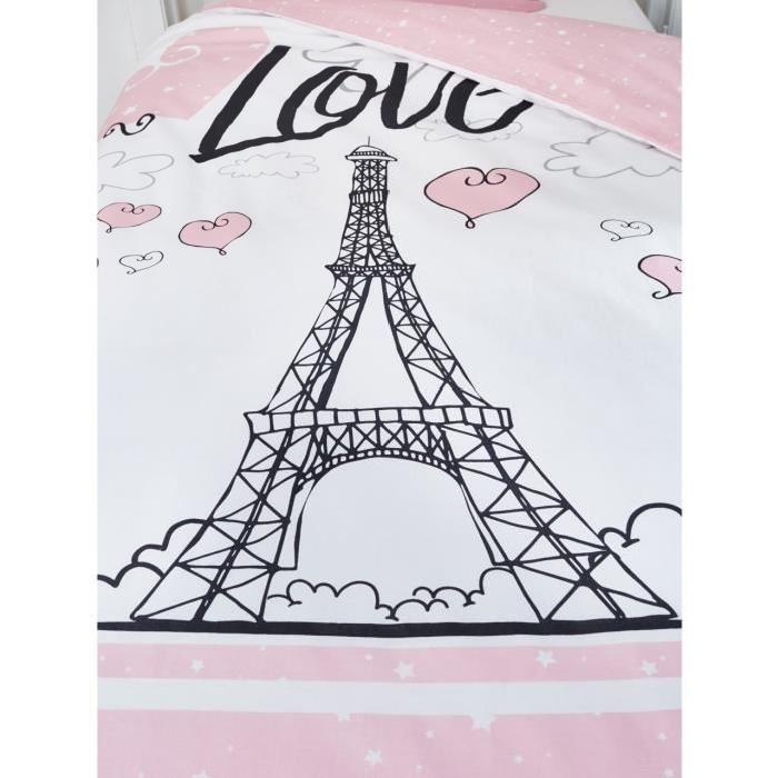 TODAY Parure de couette Coton STAR LOVE PARIS - 1 housse de couette 140x200cm + 1 taie 63x63cm