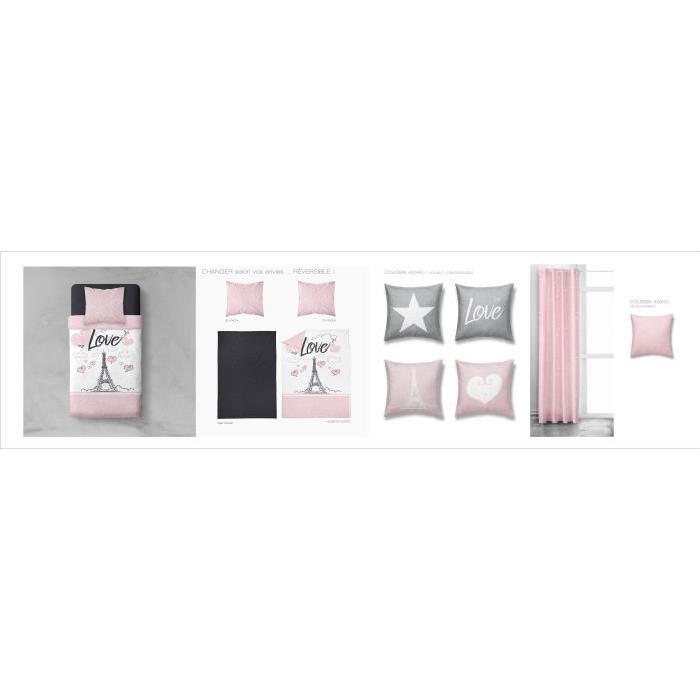 TODAY Parure de couette Coton STAR LOVE PARIS - 1 housse de couette 140x200cm + 1 taie 63x63cm