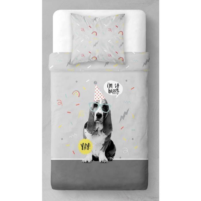 TODAY Parure de couette Microfibre DOG YAY - 140x200cm