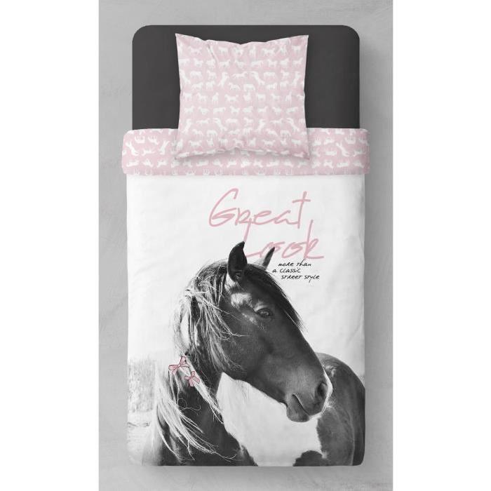 TODAY Parure de couette Microfibre PRETTY HORSE - 140x200cm