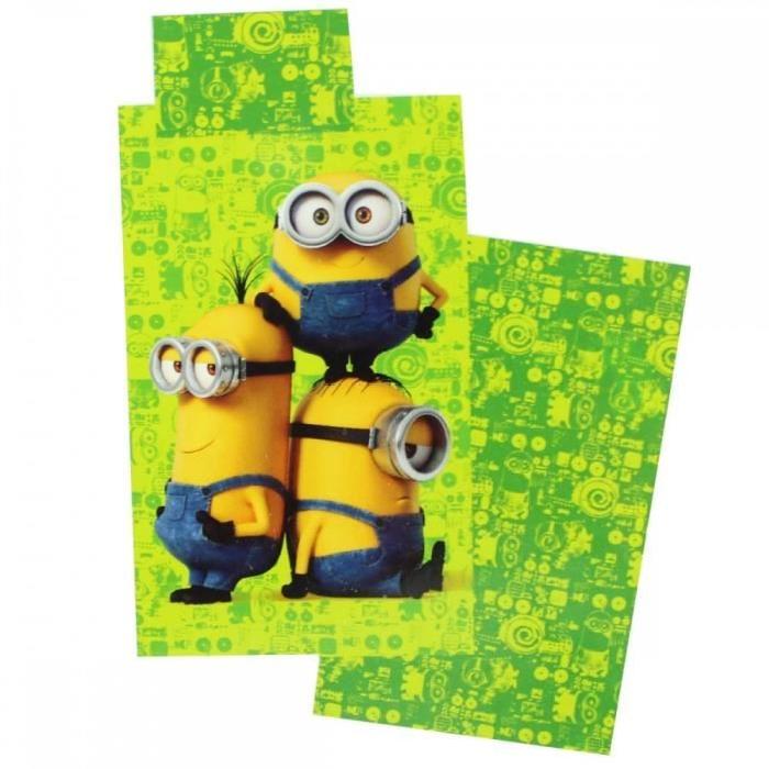 LES MINIONS Parure de couette - 1 housse de couette 140x200 cm + 1 taie d'oreiller 60x70 cm jaune et vert