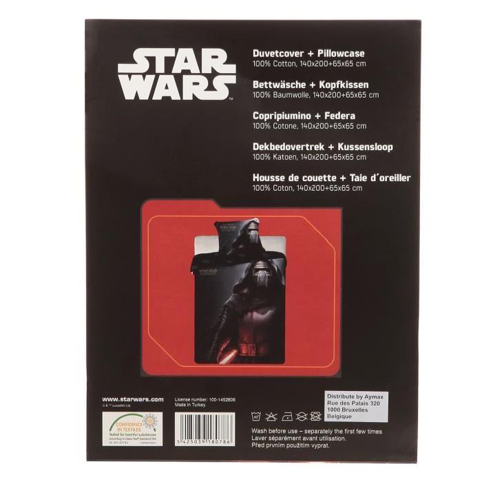 FINLANDEK Parure de couette Star Wars - 1 Housse de couette 140 x 200 cm + 2 Taies d'oreillers 63 x 63 cm