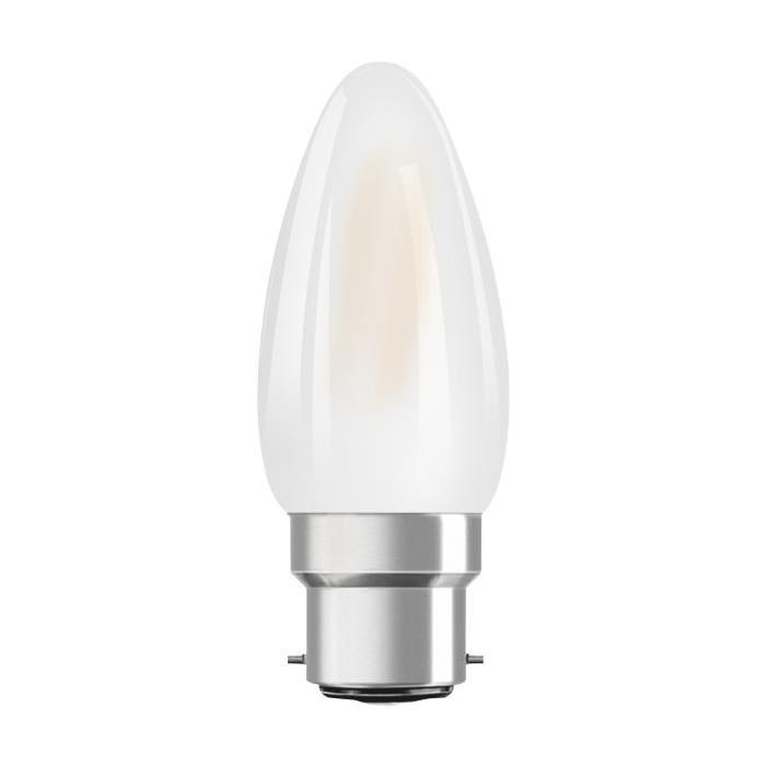 OSRAM Ampoule LED B22 flamme dépolie 4 W équivalent a 40 W blanc chaud