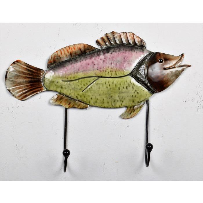 Patere Poisson - Métal - L 40 x P 6 x H 28,5 cm