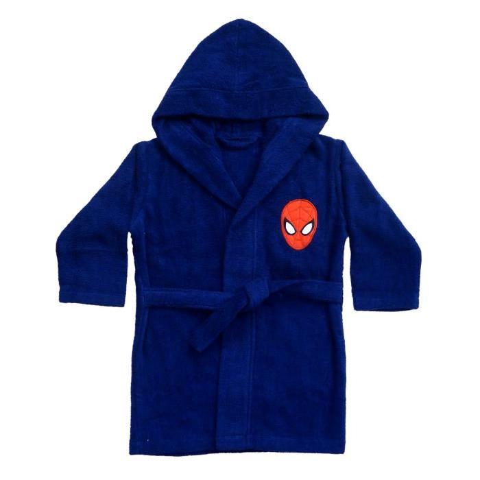 Peignoir  Spiderman - 100% coton - Col kimono - 6 / 8 ans - Bleu / Rouge