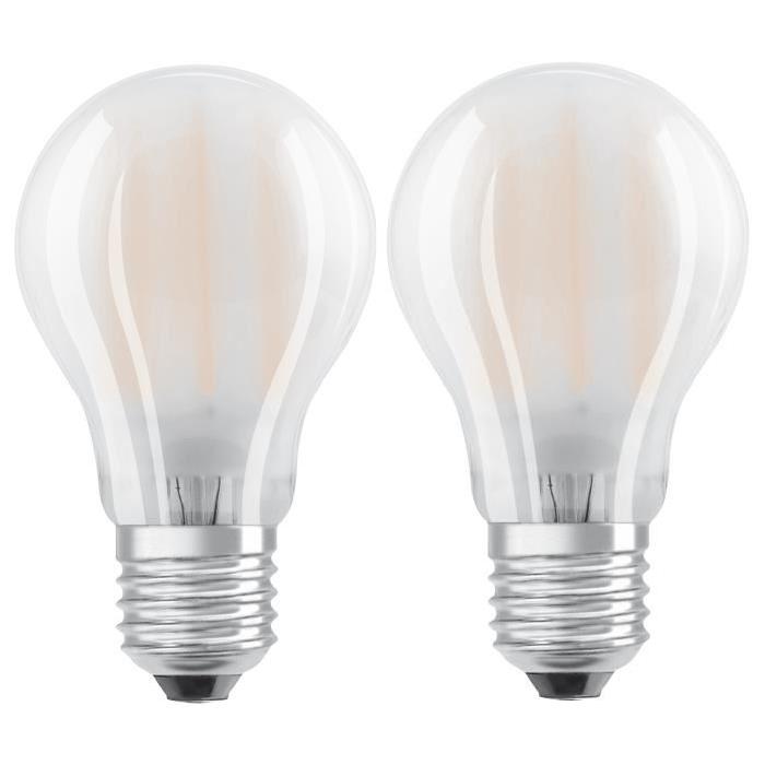 OSRAM Lot de 2 Ampoules LED E27 standard dépolie 7 W équivalent a 60 W blanc froid