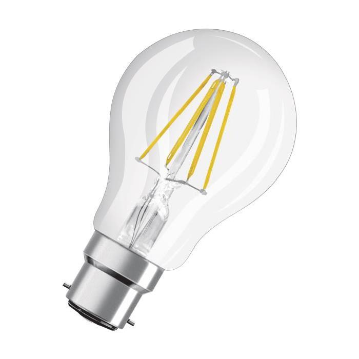 OSRAM Ampoule LED B22 standard claire 7 W équivalent a 60 W blanc chaud