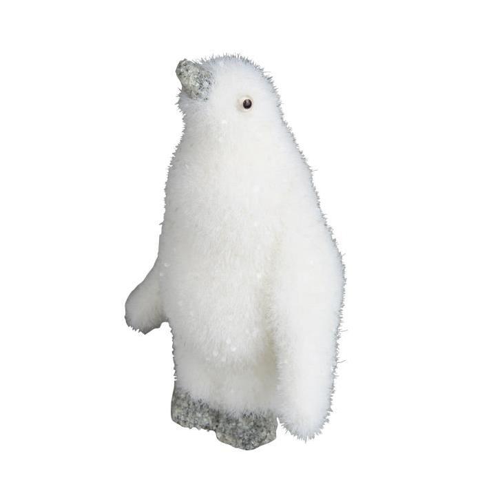 Figurine de Noël : Pingouin debout blanc 22cm