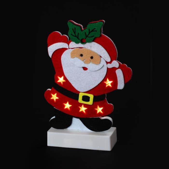 Personnage de Noël Pere Noël lumineux 25x11,5x5cm