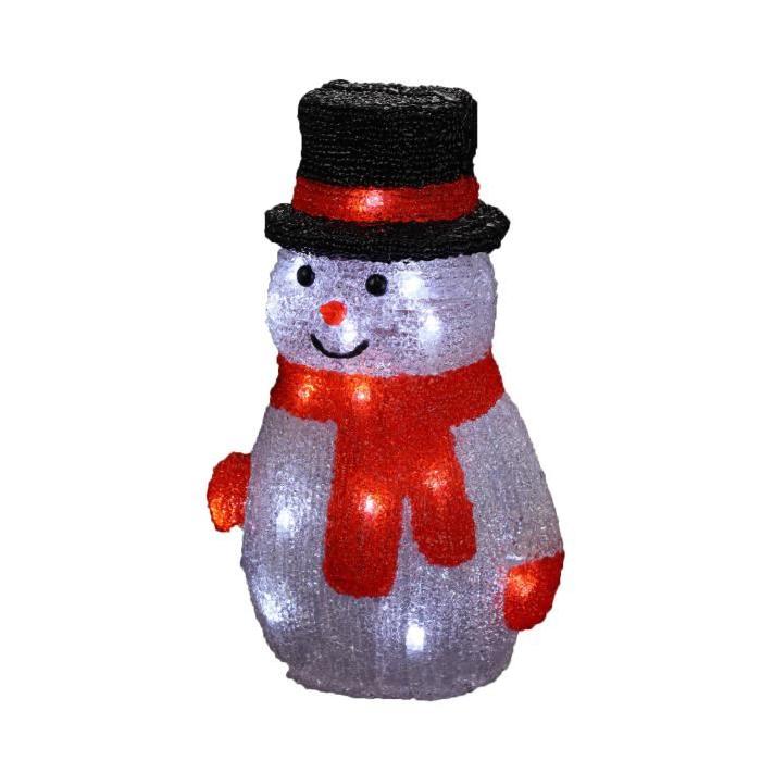 Personnage de Noël Bonhomme de neige multicolore 18x15x27 cm