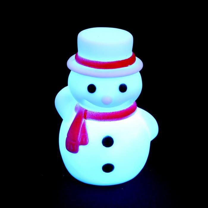 Personnage de Noël Bonhomme de neige lumineux Blanc