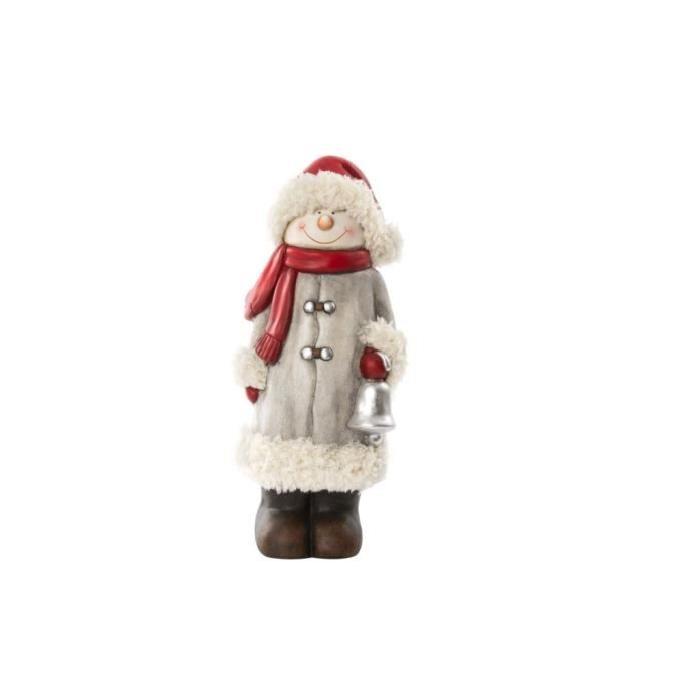 Personnage de Noël : Bonhomme en fibre 15,5x12x37 cm