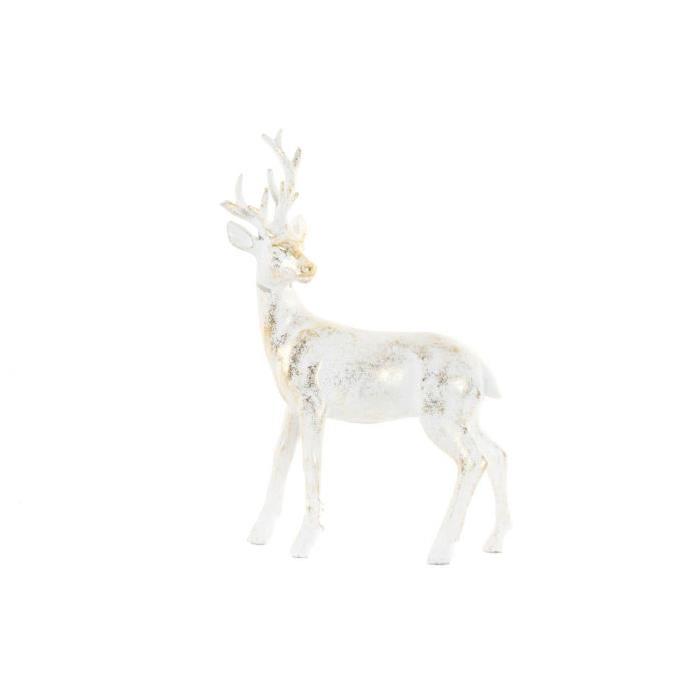 Figurine de Noel : Renne de Noël Blanc en résine 16x6x21 cm