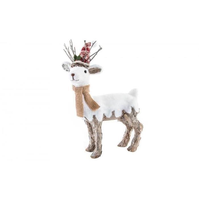 Figurine de Noel : Renne de Noël avec Echarpe en polyester 30x12x48 cm