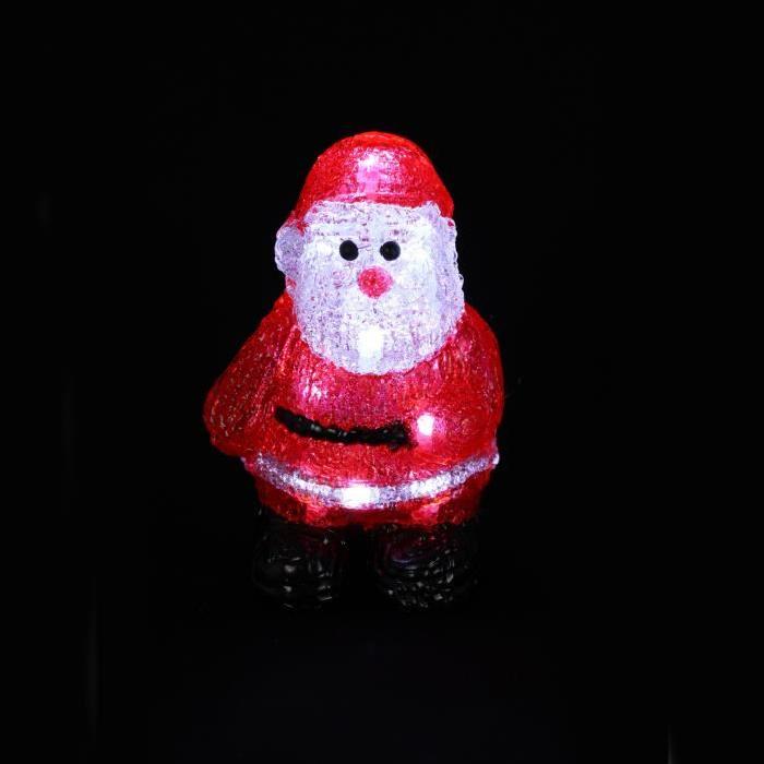 Personnage de Noël Pere Noël lumineux a piles H17 cm