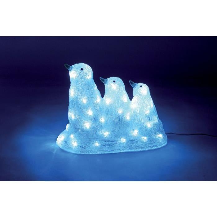 Figurine de Noël : Famille de 3 pingouins lumineuse