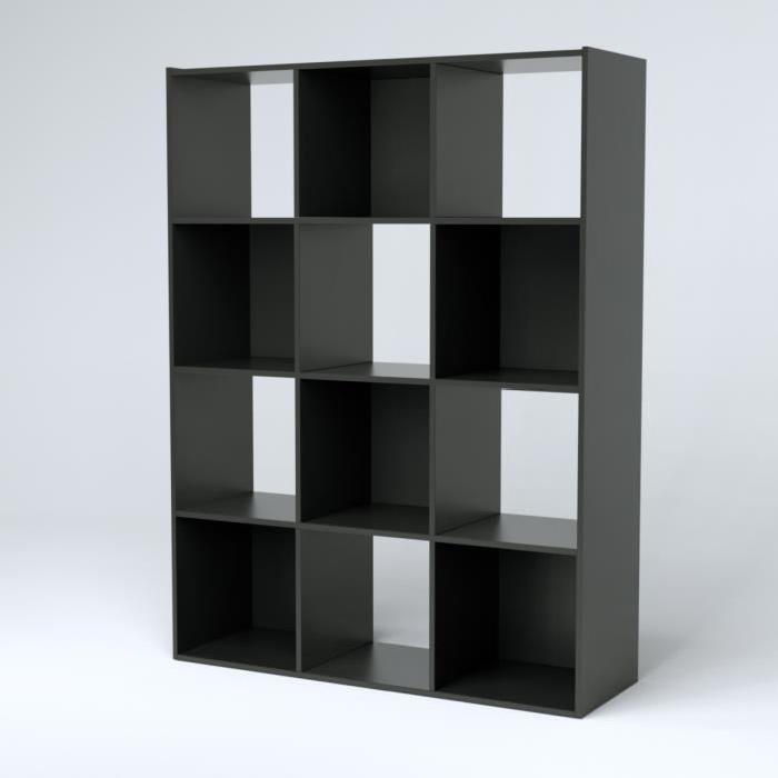 COMPO Meuble de rangement vertical recouvert de papier décor noir - L 92 cm