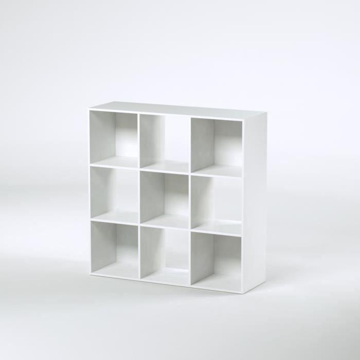 COMPO Meuble de rangement 9 cases contemporain blanc - L 91 cm